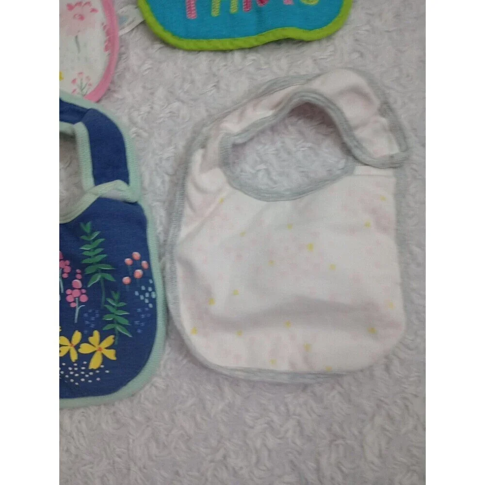 Baby Girl Infant Toddler Feeding Bibs  Lot Of  8 PCs Cloud Island -Carters